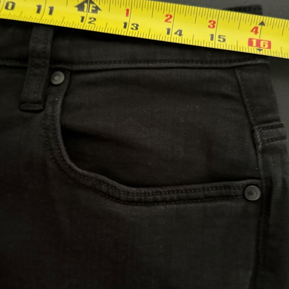 Carve Designs Jeans Womens 8 Black Organic Cotton Stretch Raw Hem Straight Leg - Picture 8 of 10